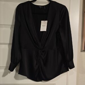 Theory Black Draped Women's Blouse